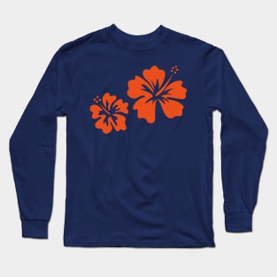 Orange Hibiscus Long Sleeve T-Shirt